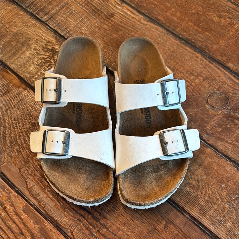Kids White Arizona Birkenstocks